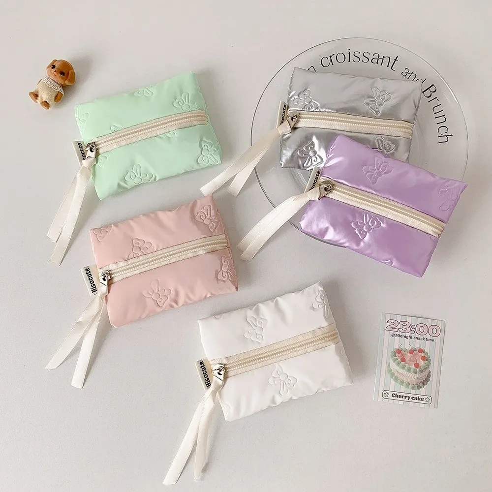 أزياء ربطة القوس فيونكة عملة المحفظة سعة كبيرة كابل بيانات محمول حقيبة التخزين حقيبة سماعة رأس صغيرة الطلاب