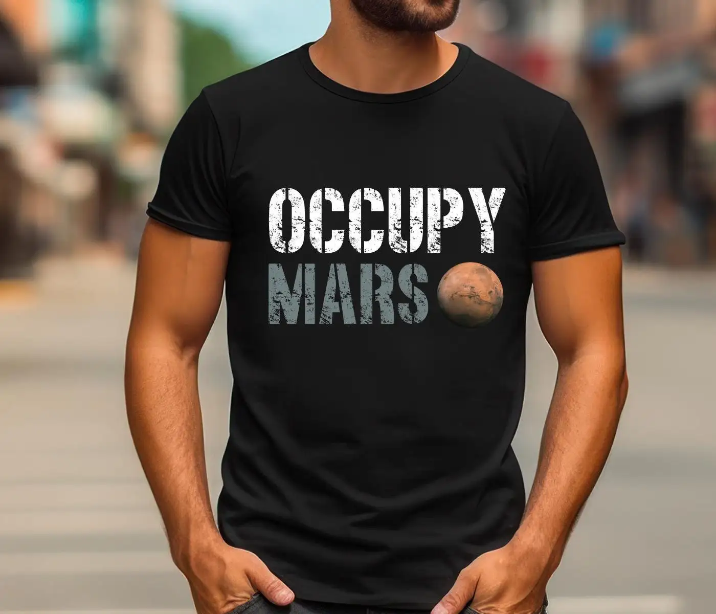 Occupy Mars Elon Musk T Shirt SpaceX Space Fan Sci Fi for Astronomers Rocket Launch Exploration