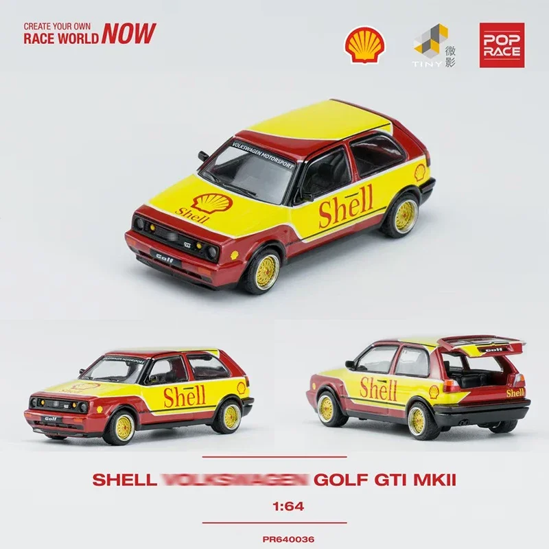 

**Pre Sale** PopRace 1:64 Golf GTI MK2 SHELL Diecast Diorama Model Collection Miniature Carros Toys