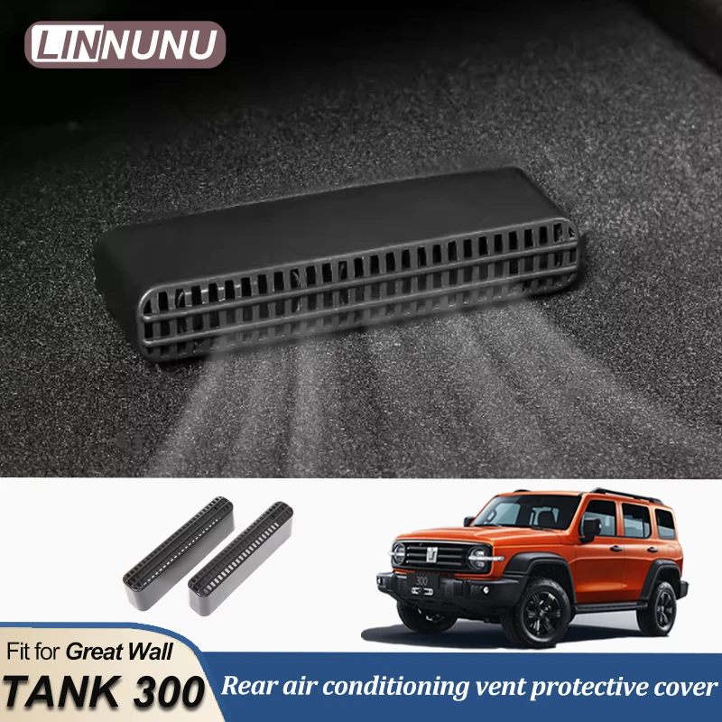 LINNUNU Backseat Air Vent Cover Air Flow Vent Outlet Grille Protec Anti Blocking Shield Fit for Great Wall GWM WEY Tank 300