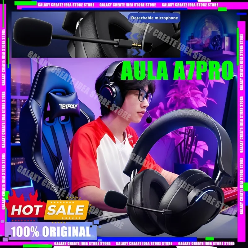

AULA A7Pro Headphone 4Mode Wireless Bluetooth Gaming Headset Intelligent Noise Reduction Low Latency Surround 7.1 Sound Effect