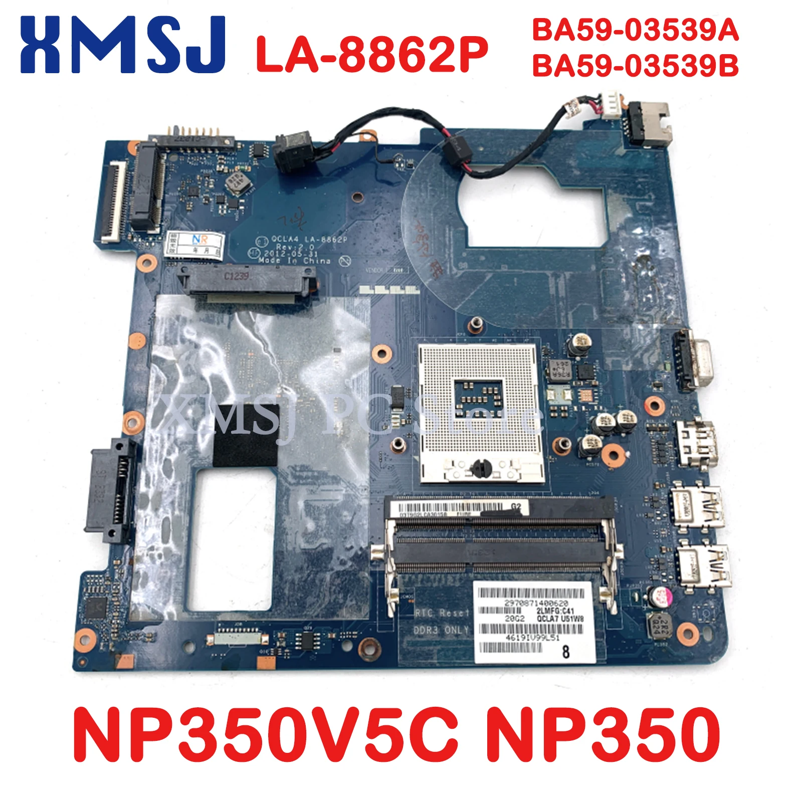 

For Samsung NP350V5C NP350 QCLA4 LA-8862P BA59-03539A BA59-03539B Laptop Motherboard HM76 HD Graphics DDR3 Full Test