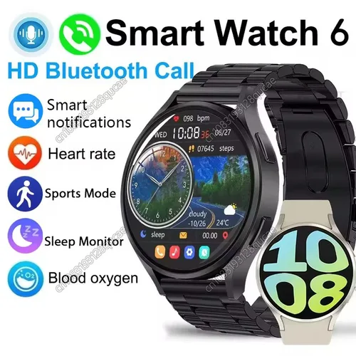 2025 nuevo reloj inteligente con llamada Bluetooth 6 Pro frecuencia cardíaca esferas personalizadas deporte hombres mujer smarthwhatch Monitor de salud reloj inteligente para hombre