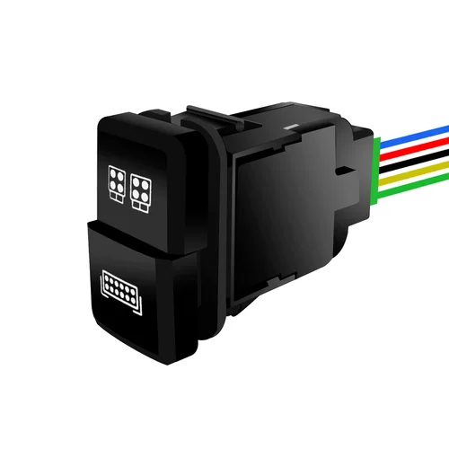 Imagen 2 del producto Interruptores de botón doble para coche de 12V, barra de luz LED, cámara trasera delantera para Toyota 4Runner Hilux Prado Landcruiser 4Runner