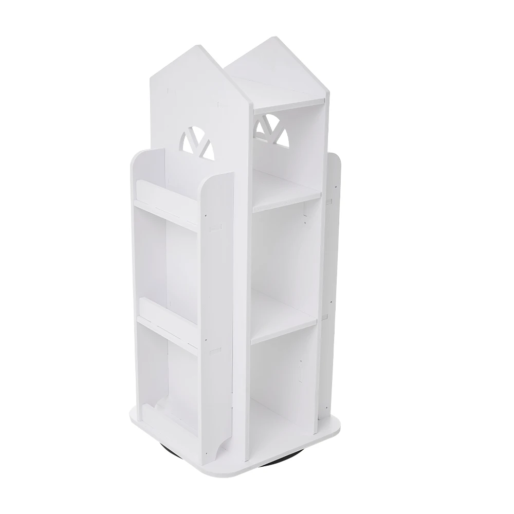 Voltsify 4-Tier Castle Kids Rotating Bookshelf Storage Organizer Rack