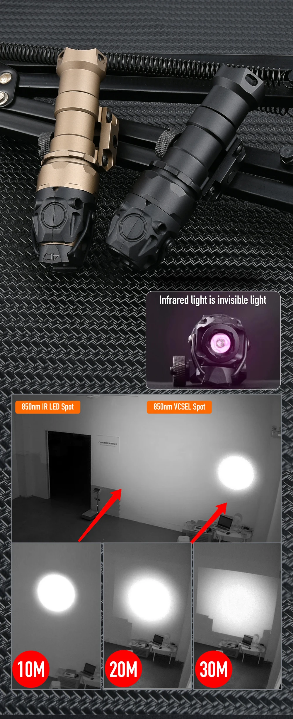 WADSN Einstellbares IR-Licht KIJI K10 Aluminium CNC IR-Beleuchtungs-Suchscheinwerfer LED/IR-Beleuchtung Outdoor-Taschenlampe – Detail 3