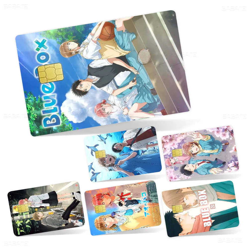 

Blue Box Anime Credit Card Skin Stickers For VISA Bank Bus Metro Access Card Protective Film Cover Sticker Decal Women