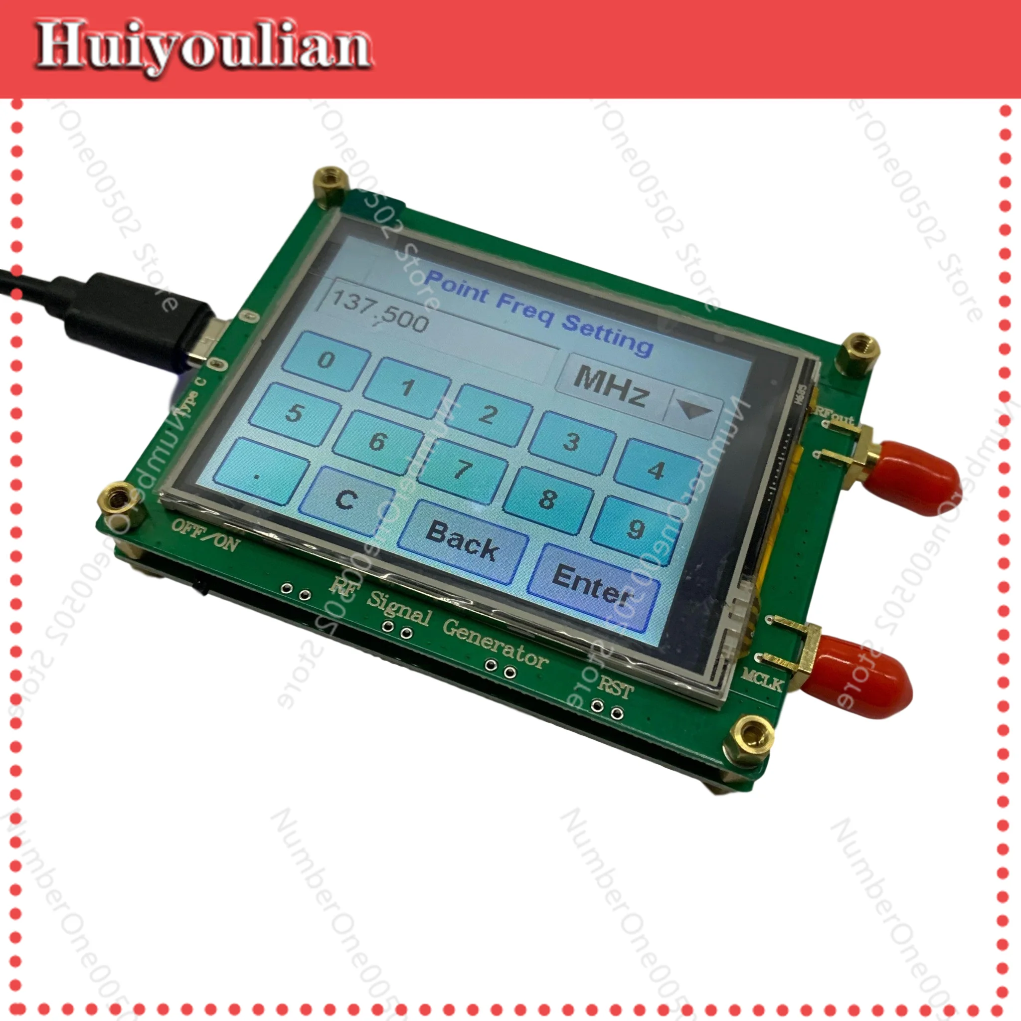 

Upgrade 0.5ppm Full Touch Screen Signal Source 35-4400m Adf4351/0 Point Frequency Sweep PC Computer Controllable -011