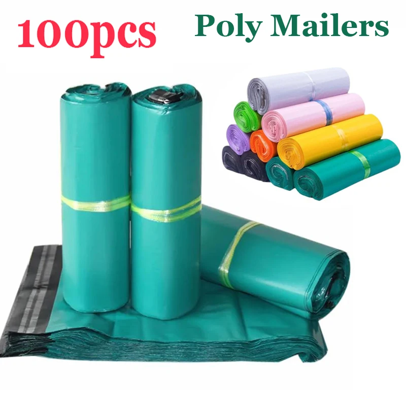 

100Pcs Garment Shipping Bags - New Material Poly Mailers for Clothing, Express Packaging & Logistics Envelopes〔10 Colors〕