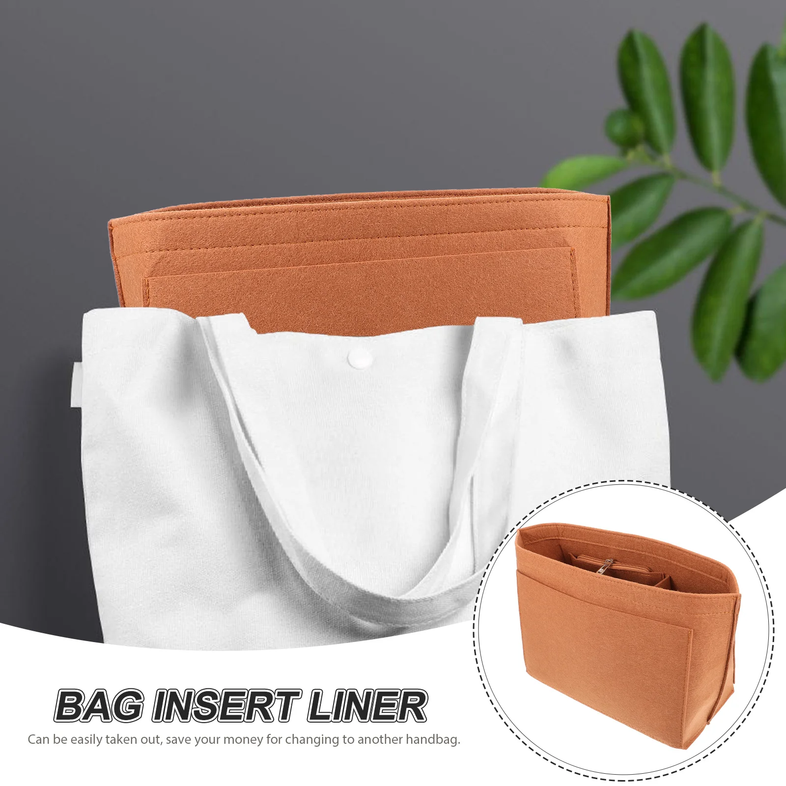 

Felt Purse Insert Organizer Compact Design for Handbags and Totes Bag Organizer Insert Holds Cosmetics Keys Phone Easily