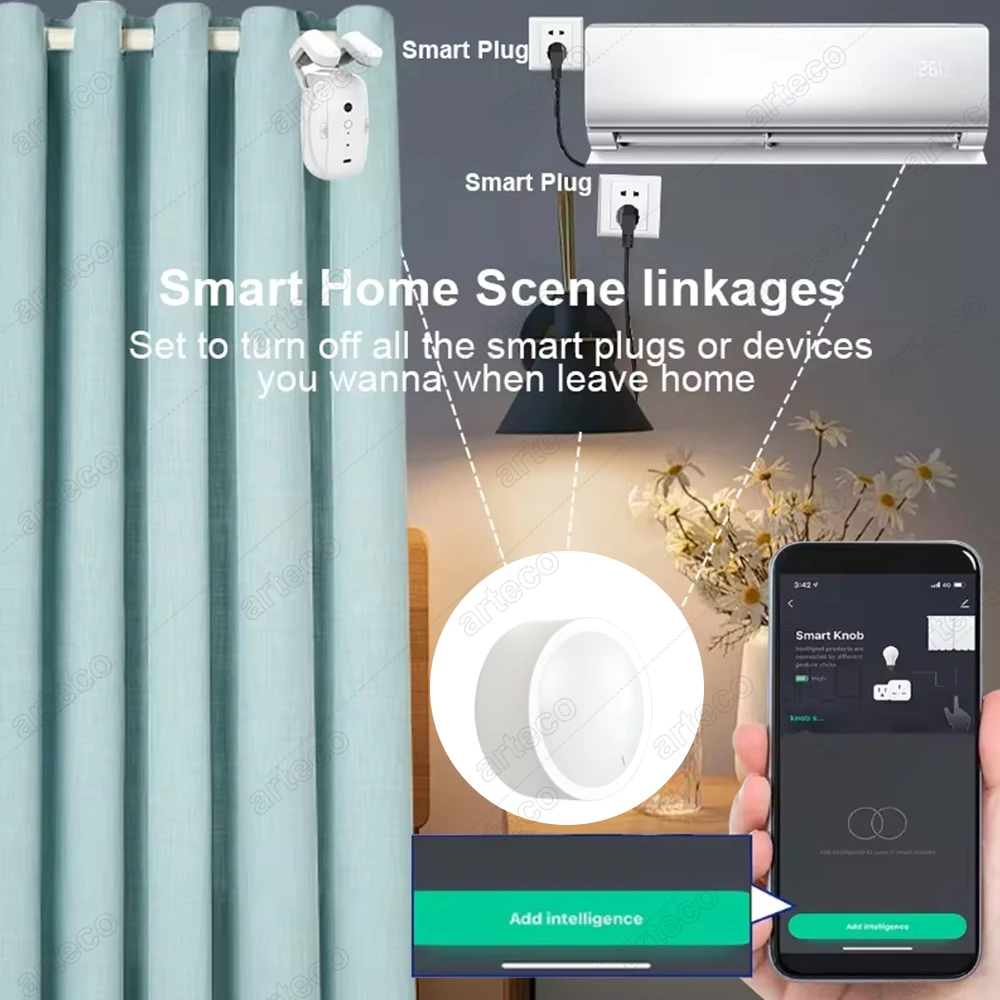 Tuya ZigBee Smart Knob Switch Wireless Scene Switch Button Controller Battery Powered Home Automation Scenario Smart Life App