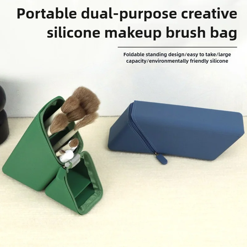Stylish Silicone Pen Holder Tool Storage Bag Foldable Desktop Organizer Multi-Purpose Stationery Cup Perfect Gift for Student