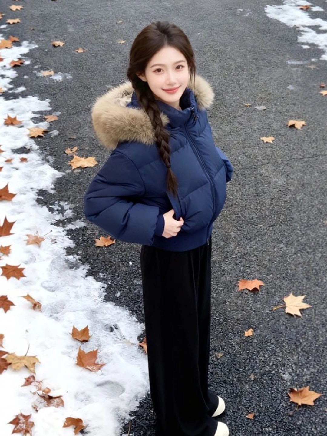 

Korean Sle ort Hooded Cotton Jaet Gentle Faionable Spring Outerwear Small Size Cute Sli Commute Long Sve Zipper