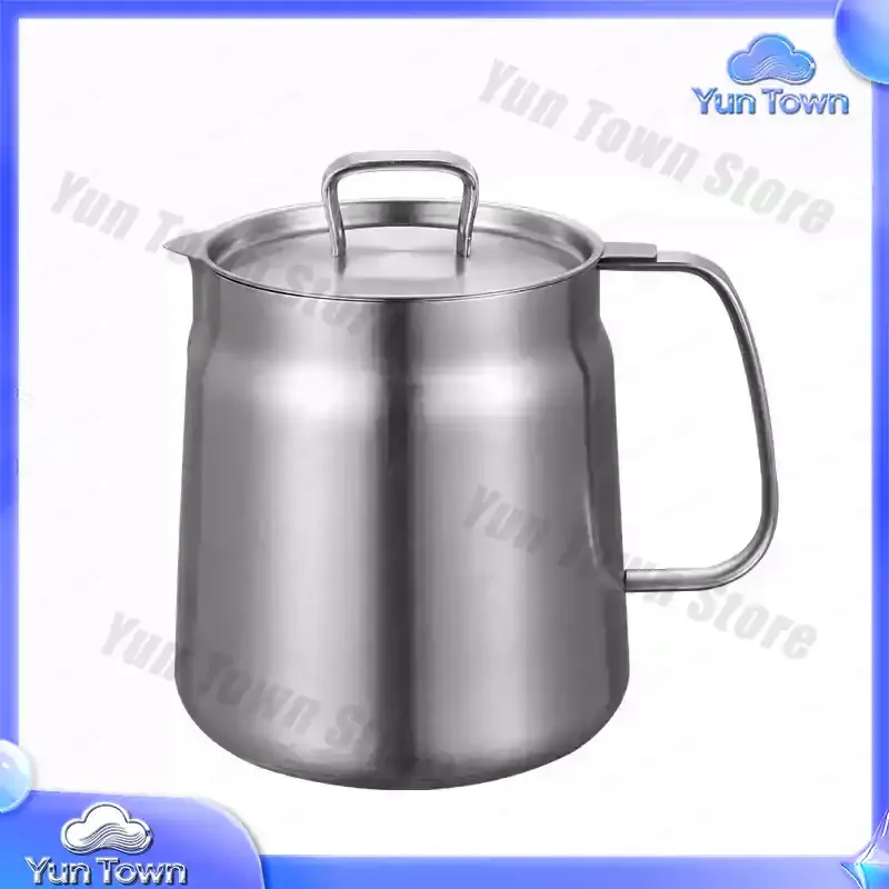 2L Multifunctional Oil Filter Pan Stainless Steel Fried Basket Oil Pot for Deep Fryer