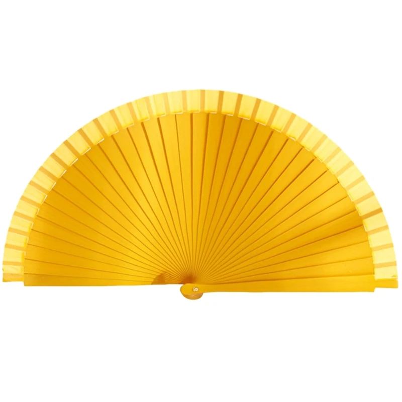 Elegant Fan Fashionable Classical Vintage Wooden Hand Fan Spanish Solid Color Folding Fan for Weddings and Dance Parties