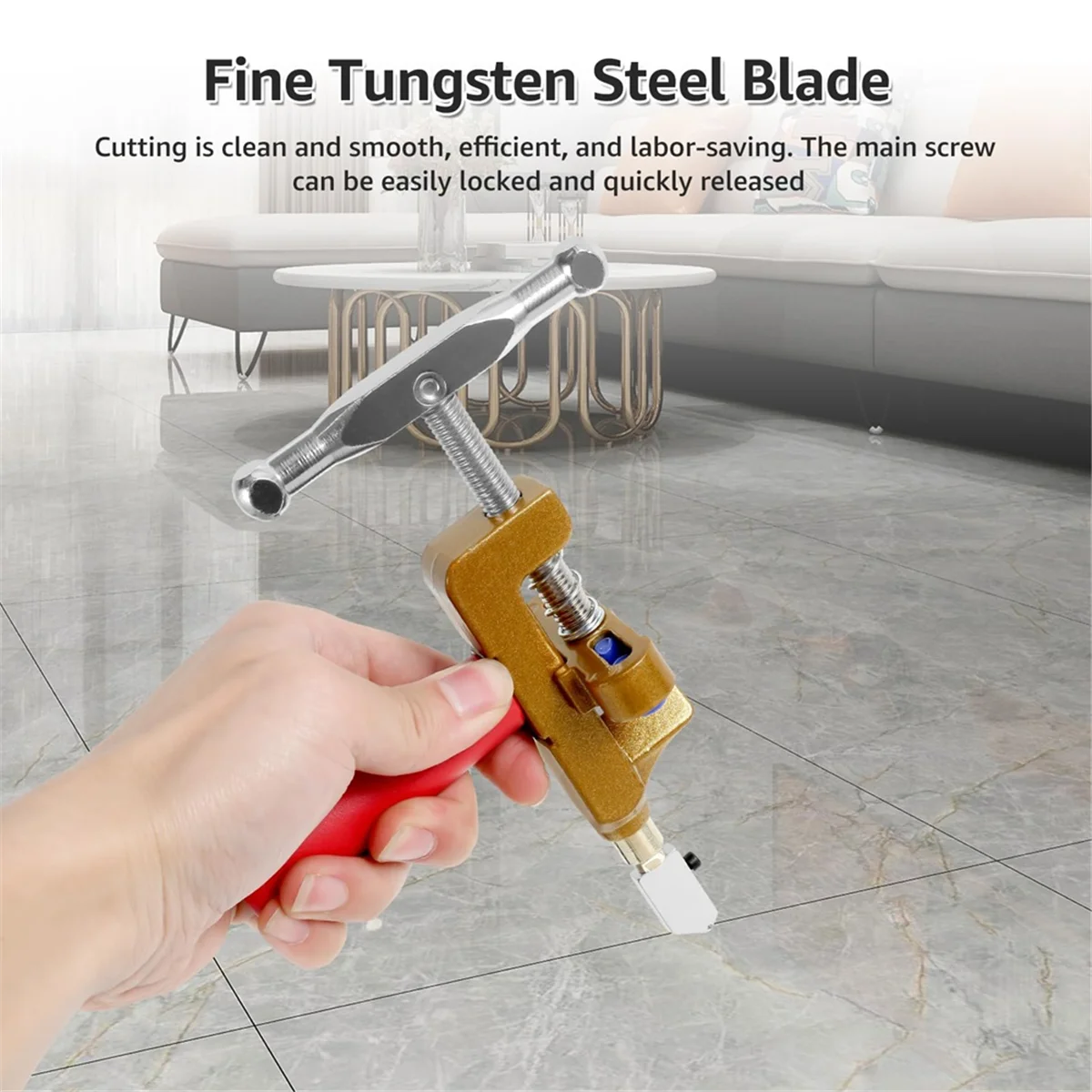 

AT59 Плиткорезка с лезвием из вольфрамовой стали, ручной инструмент для резки стекла 2-в-1 с плоскогубцами, портативный стеклянный нож