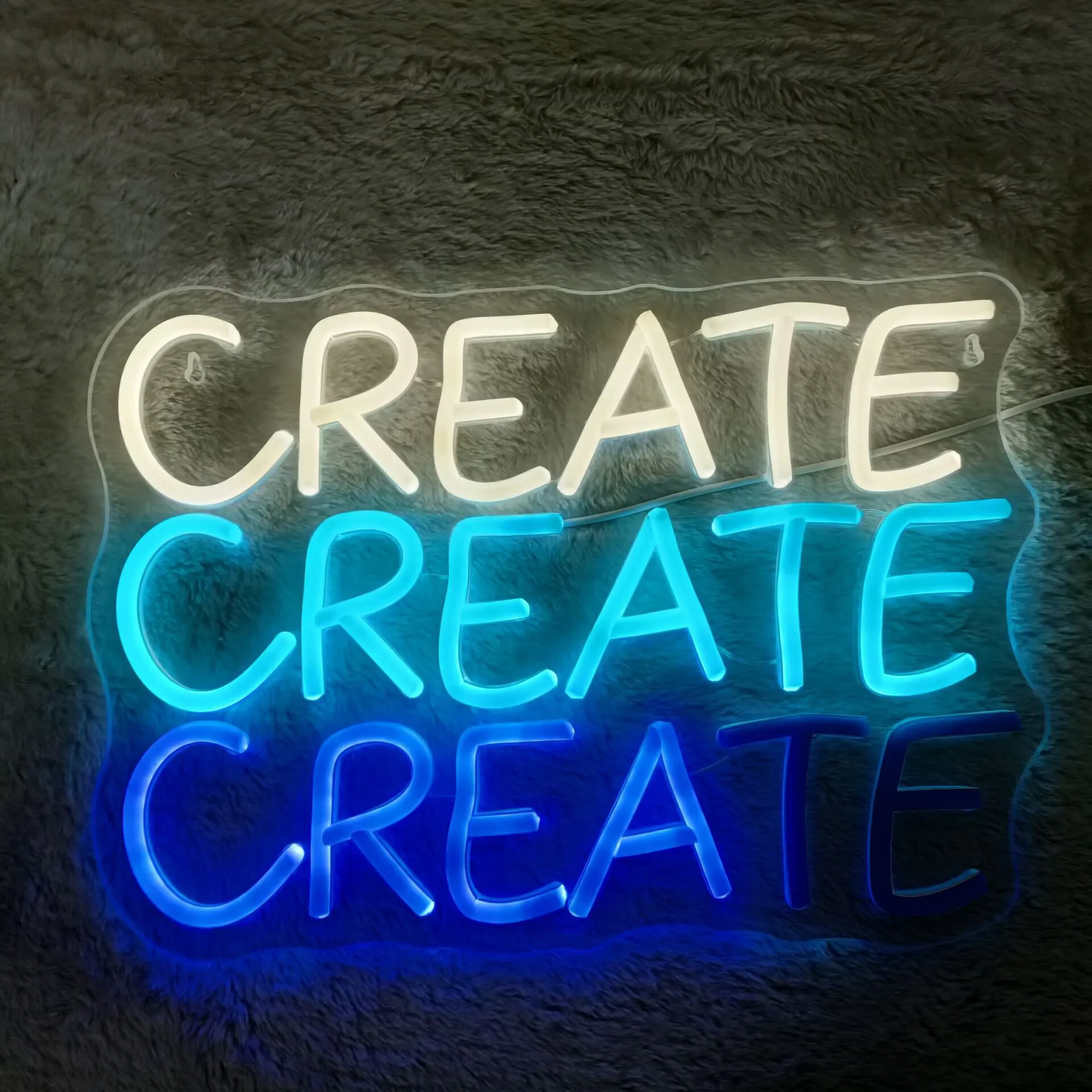 

Многоцветная неоновая вывеска CREATE: Вдохновляющее светодиодное настенное искусство для декора дома, офиса, студии. Освещение для творчества и создания атмосферы. Современный подарок.