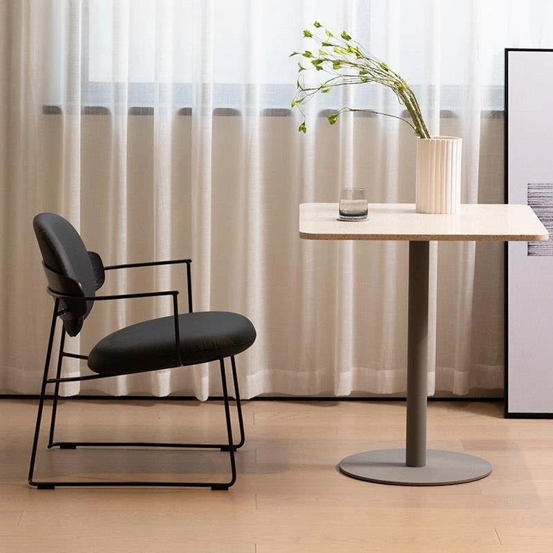 Nordic wrought iron, light luxury home, soft bag leisure chair, modern simple dining chair 2