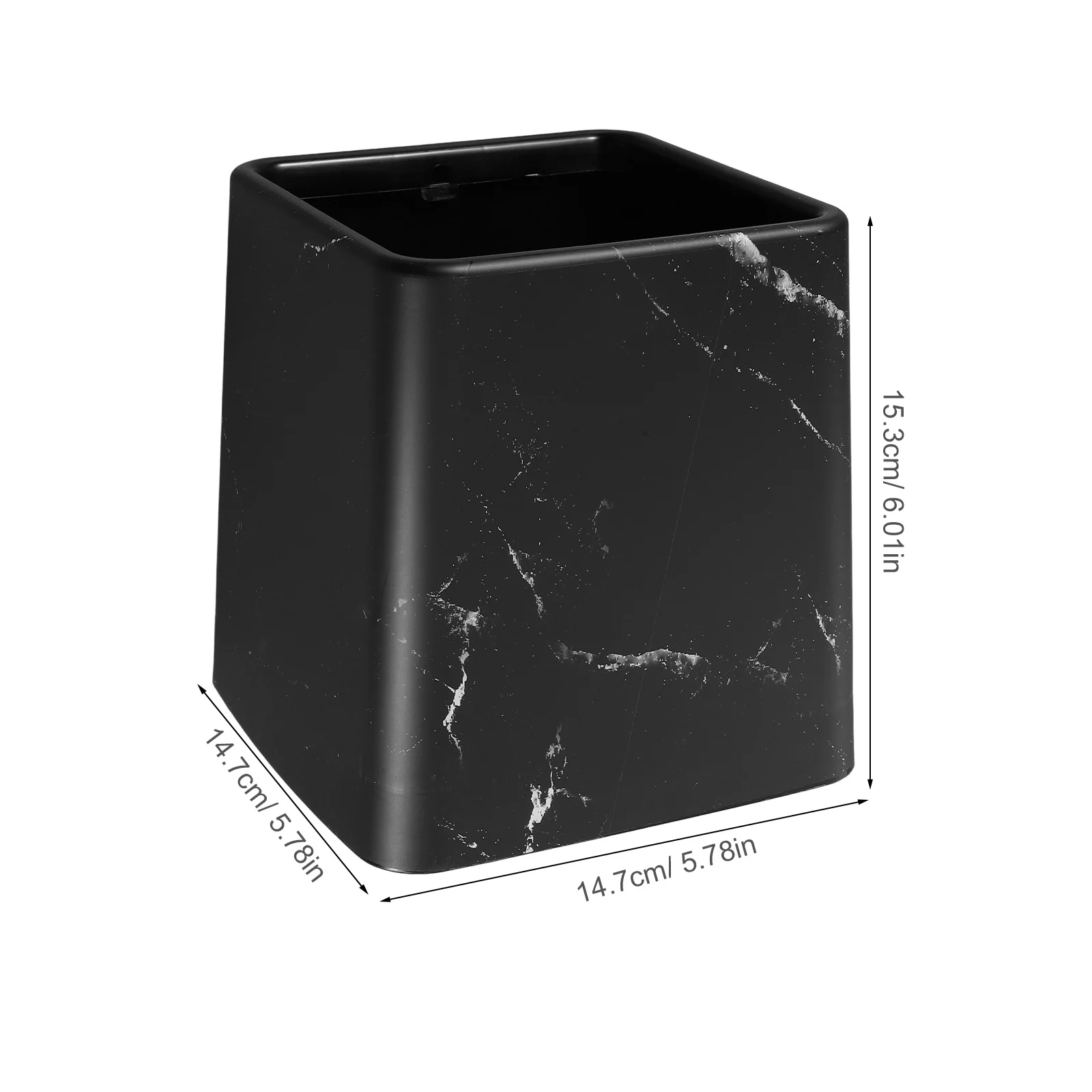Decorative Marble Pattern Desktop Trash Can Small Waste Basket for Bedroom Kitchen Bathroom Office Living Room - Image 5