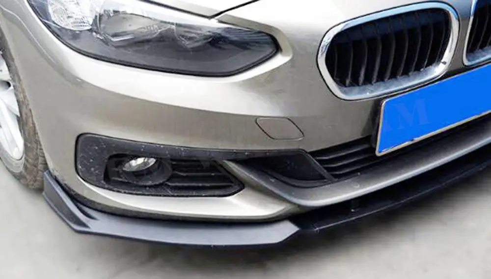 3 PCS Front Bumper Lip Spoiler for BMW 1 Series F20 Sedan Base 118i 120i 125i 2017-2019 ABS Gloss Black Carbon Look Car Styling