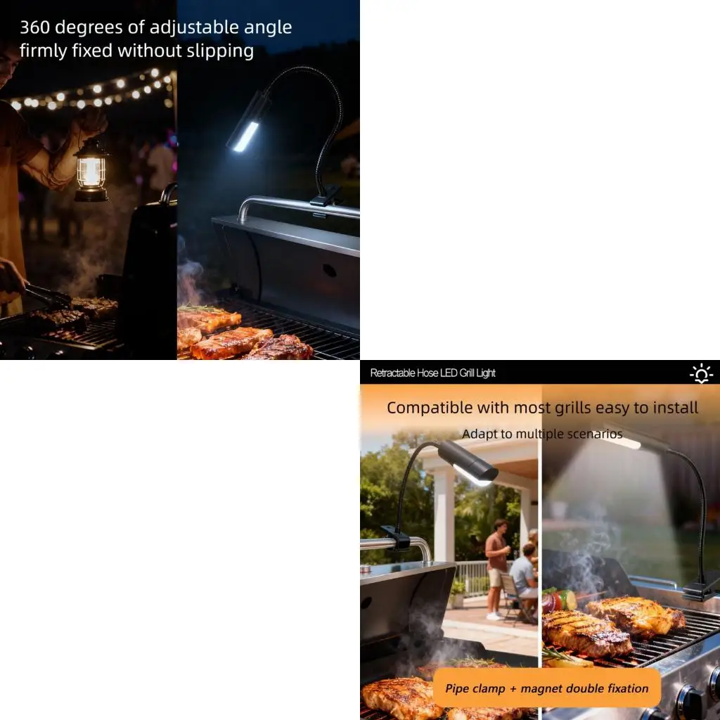  High Brightness LED Grill Light Rechargeable Bright BBQ Grill Lights Enduring