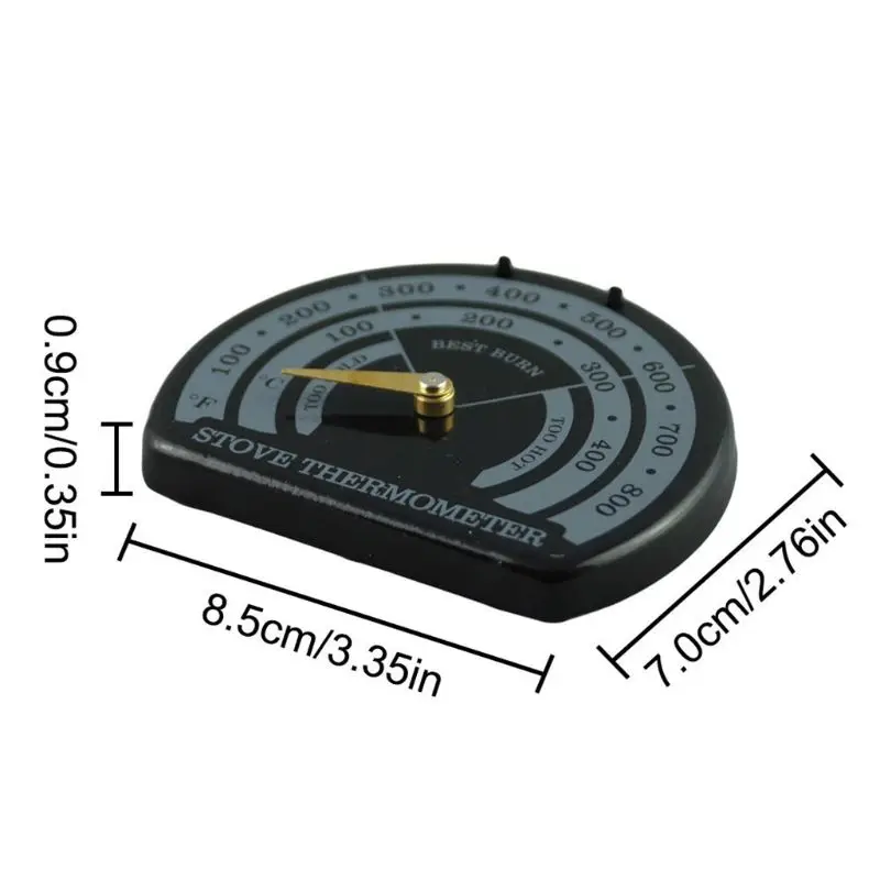 Ventilador magnético de chimenea de madera, termómetro, Monitor de temperatura del lugar de fuego con sonda, sensibilidad para el hogar, herramienta de horno de barbacoa