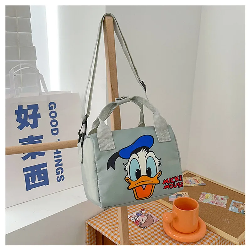 Nuevos bolsos de hombro de Disney con dibujos animados de Mickey Mouse, bolso de compras informal de lona para mujer, bolso de moda de Anime bonito,