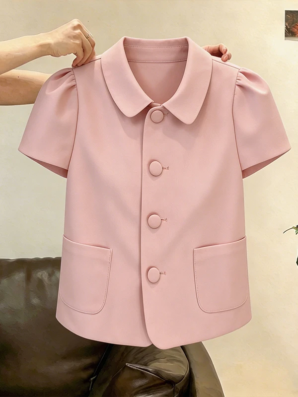 

Loose Casual Neck Shirt Women's plus Size Korean Style Pure Color Summer New Fashion Breathable Comfortable Short Sleeve...