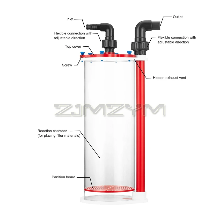 KMR-150/﻿KMR-200 Bacterial Cultivation Filter Bucket Saltwater Fish Tank Aquarium Fluidized Filter System K1 Media Bio-Reactor