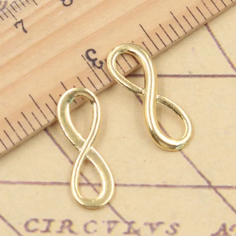 50pcs Charms Infinity Symbol Connectors 23x8mm Tibetan Bronze Silver Color Pendants Making Findings Antique DIY Jewelry