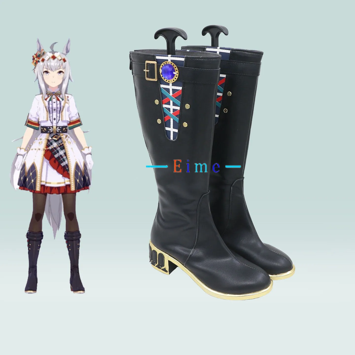 Spiel Pretty Derby Cosplay Schuhe Oguri Kappe Stiefel Halloween Karneval Stiefel Anime Zubehör Requisiten PU Leder Schuhe Nach Maß