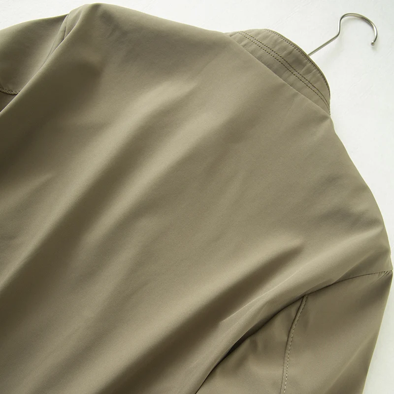 우아한 슬림핏 남성 재킷 봄 비즈니스 캐주얼 통기성 작은 스탠드 칼라 출퇴근 다용도 패션 도시 스타일