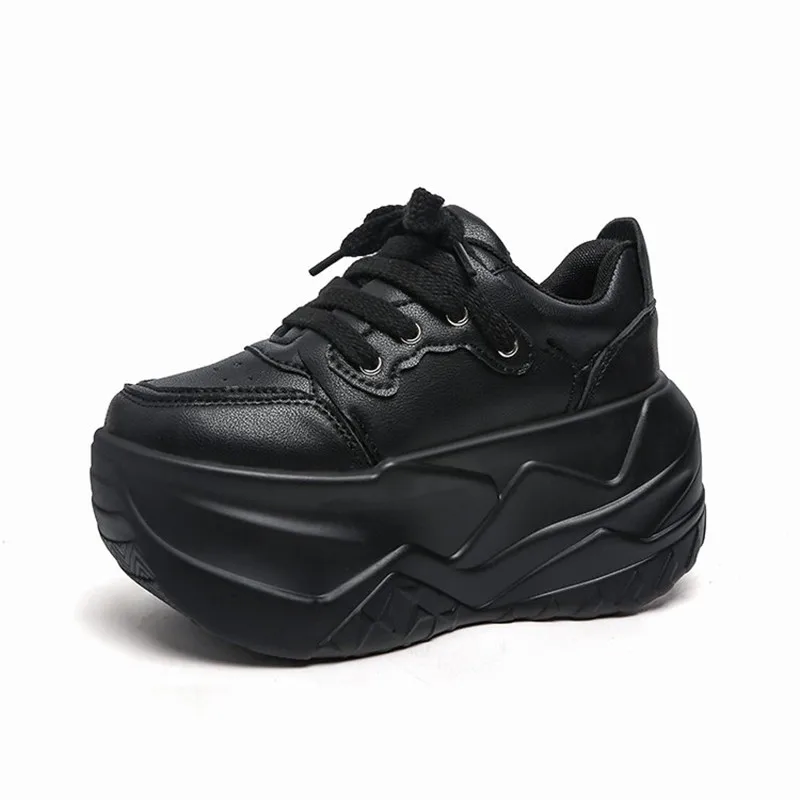 

Women's Shoes 10CM Height Increasing Thick Soled Shoes High Quality Leather Casual Shoes Non Slip Platform Shoe Zapatos De Mujer