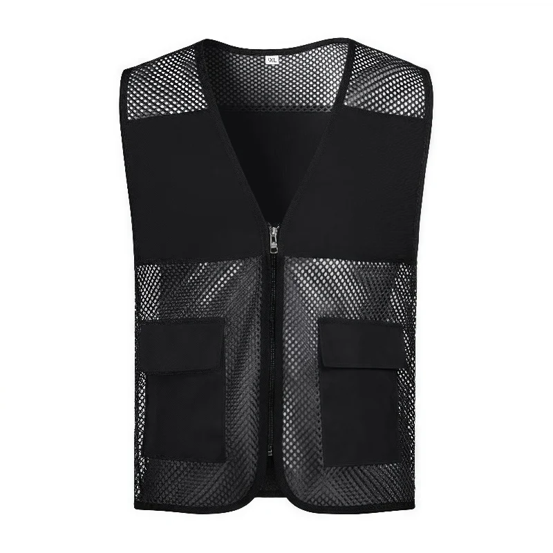 

Outdoor Men Multi Pocket Baggy Vest 2023 Summer Men Casual Thin Mesh Shooting Work Outerwear Sleeveless Jacket With Many Pockets