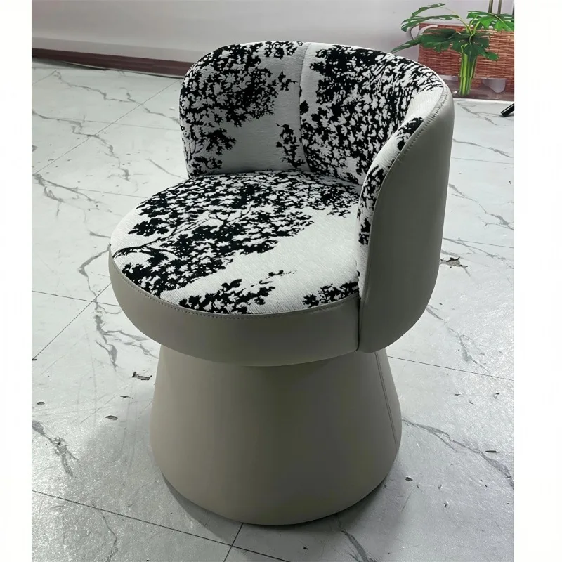 Modern master bedroom 2025 new dresser chair rotatable back chair living room round stool shoe changing stool makeup stool