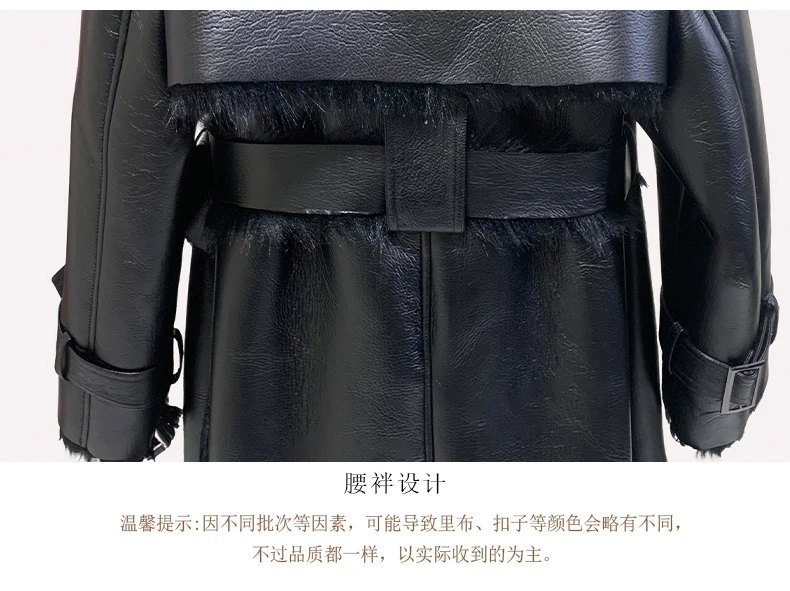 Nerazzurri Winter Long Oversized Thickened Warm Black Fluffy Faux Sheepskin Coat Women Double Breasted Loose Furry Overcoat 2024