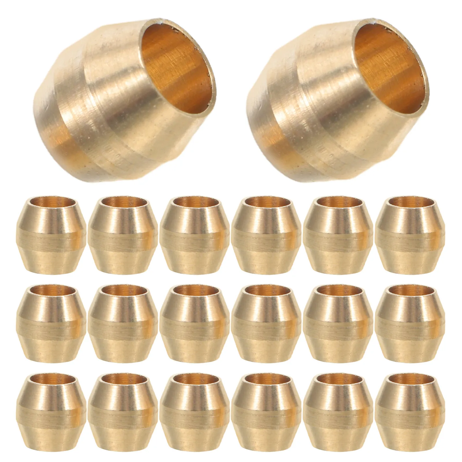 50Pcs Brass Compression Fittings Kit Pressure Pipe Connectors Industrial Brass Tube Ferrule for Hydraulic Pneumatic Oil Fuel