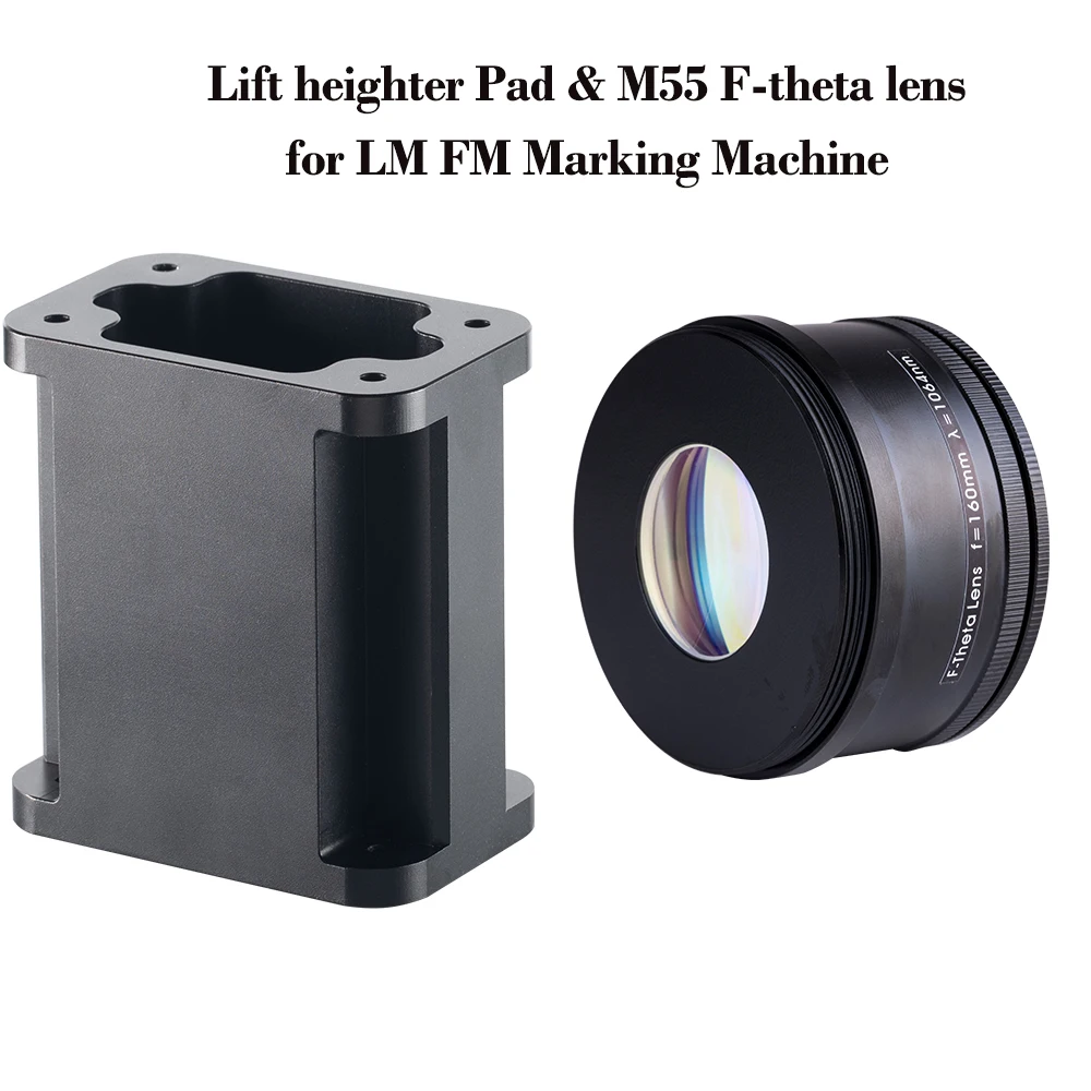 Cloudray 120mm Lift heighter Pad & M55 175x175 200x200 F-theta lens for LM FM Marking Machine
