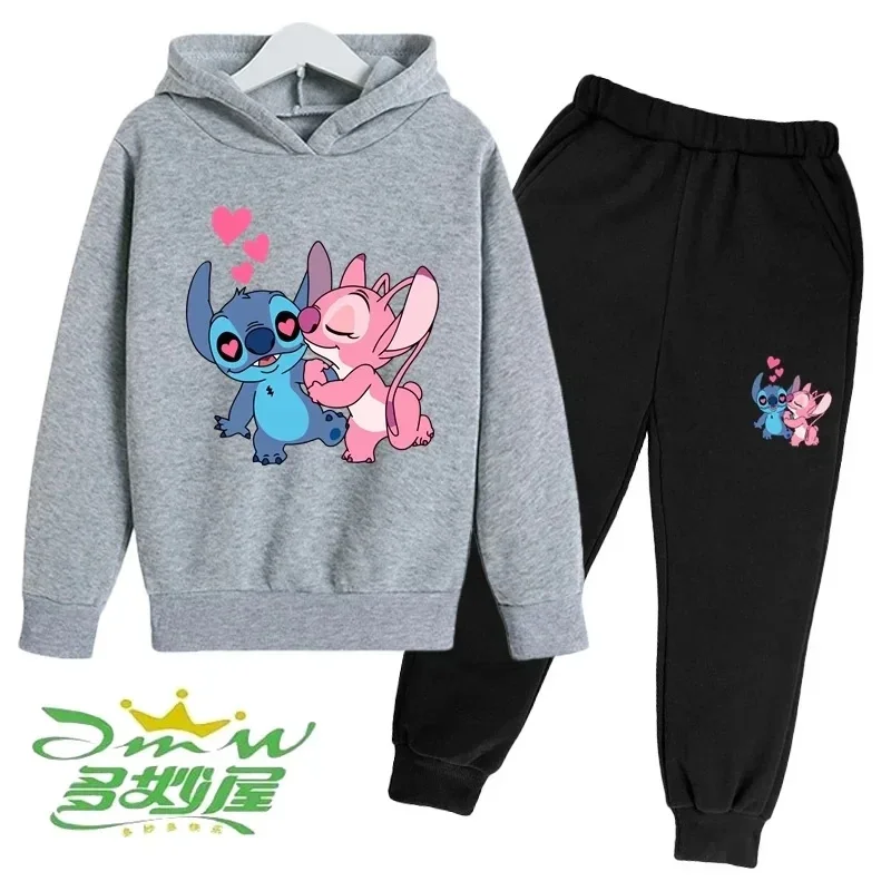 Winter Stitch Creative Printed Boys and Girls Casual Sportswear Children's Tops + Pants Boys Clothing Suit 3-14 Years Old Sports