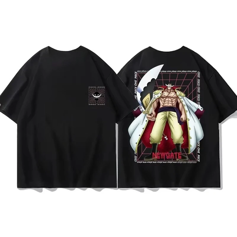 

Miniso ONE PIECE Unites для мужчин и женщин, белая борода, Луффи Саурон, Ace, анимационные производные хлопковые футболки с короткими рукавами и принтом