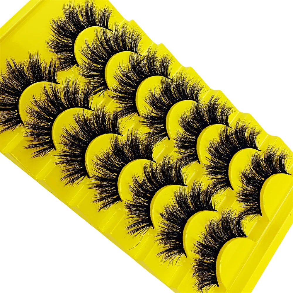 7 Pairs Lashes Fluffy Eye Lashes Wispy 6D Volume False Eyelashes that Look Like Extensions Thick Soft Curly Fake Lashes Pack