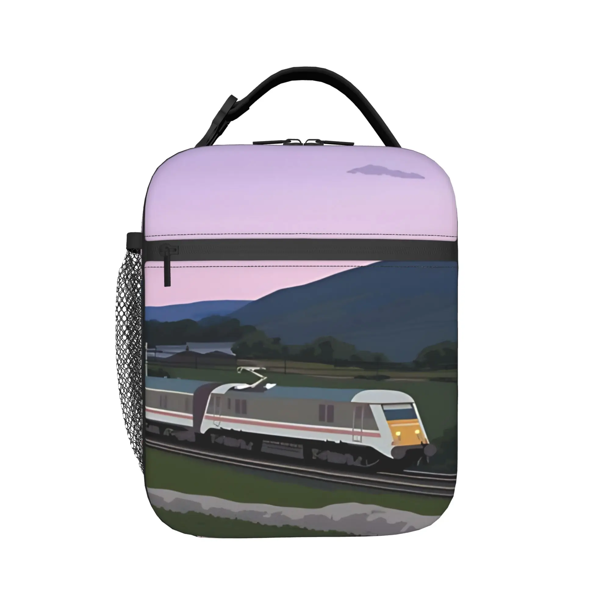 Sleeping Cars Insulated Lunch Bags High Capacity High Speed Rail Train Lunch Container Cooler Bag Tote Lunch Box Bento Pouch