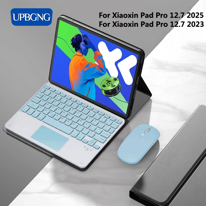 

Чехол с сенсорной клавиатурой для Xiaoxin Pad Pro 12.7 2025, беспроводная Bluetooth-клавиатура и мышь, чехол для Lenovo Pad Pro 2023, аксессуары