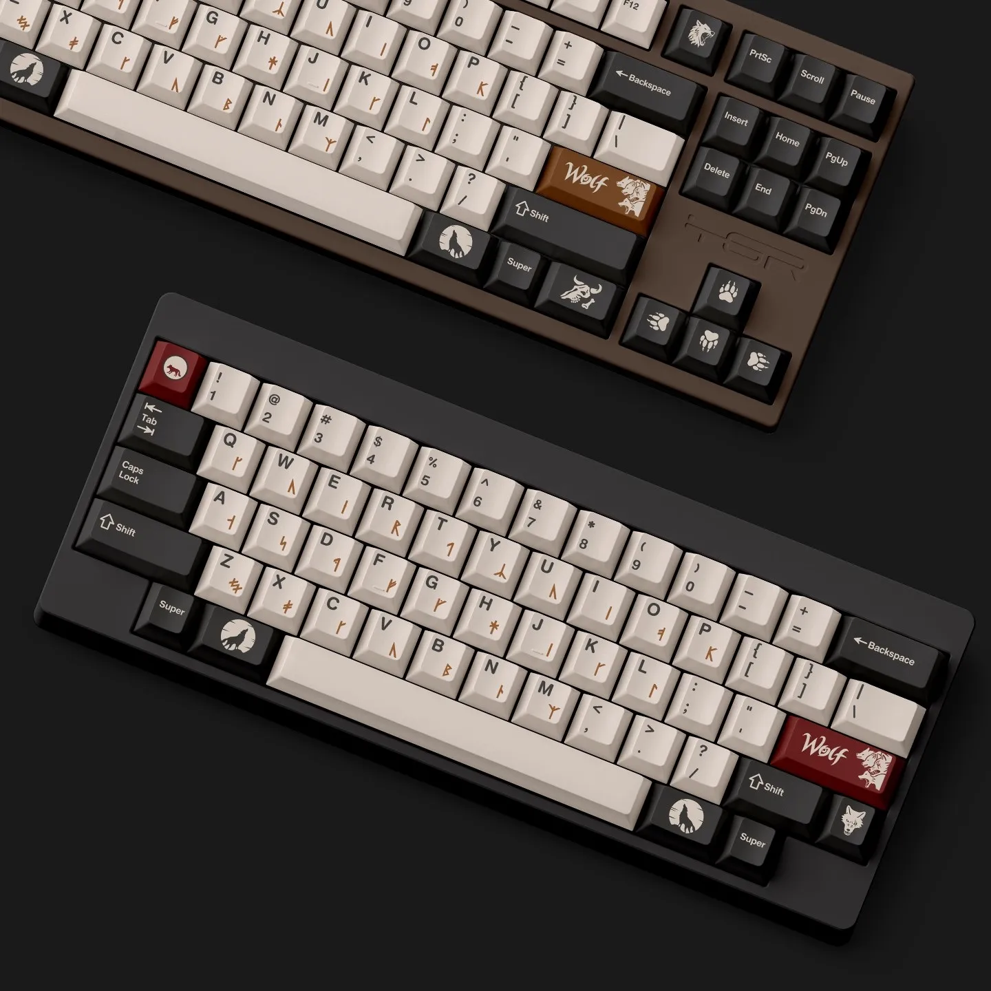 

FBB Wolf Theme Keycaps Retro 145 Keys PBT Dye Cherry Profile Custom Gaming Keyboard Cap for Mechanical Keyboard Cool Gifts