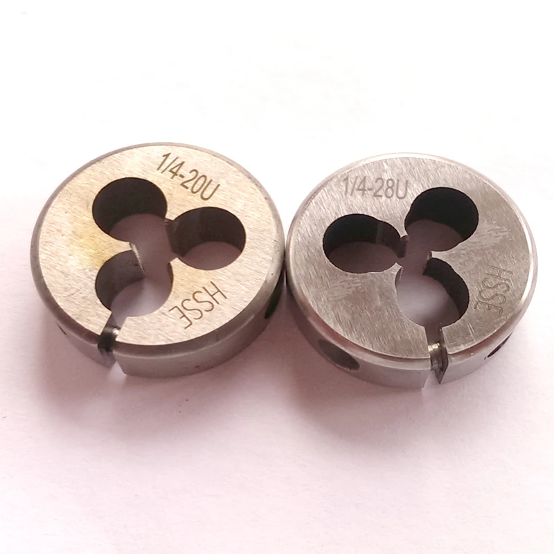 HSSE Unified trhead Split Round Die UN UNC UNEF 1/4 1/4-20 Fine Screw threads Adjustable dies UNF 1/4-28 UNS 1/4-32 1/4-36