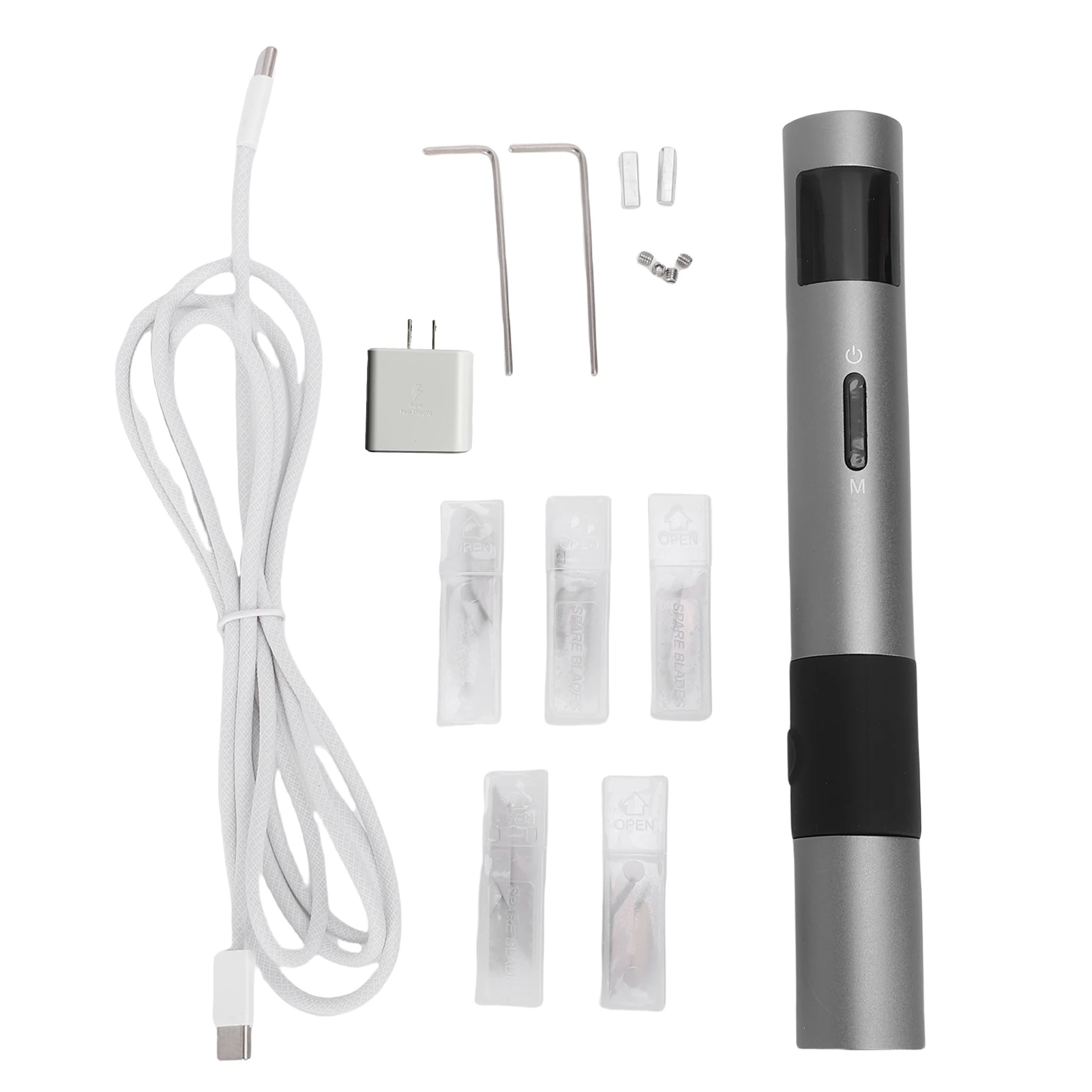

Ultrasonic Cutter 40W 40 KHz Cutting Frequency 3 Speed Adjustable with Titanium Alloy Blade Tip for Plexiglass PCB Carbon Fiber