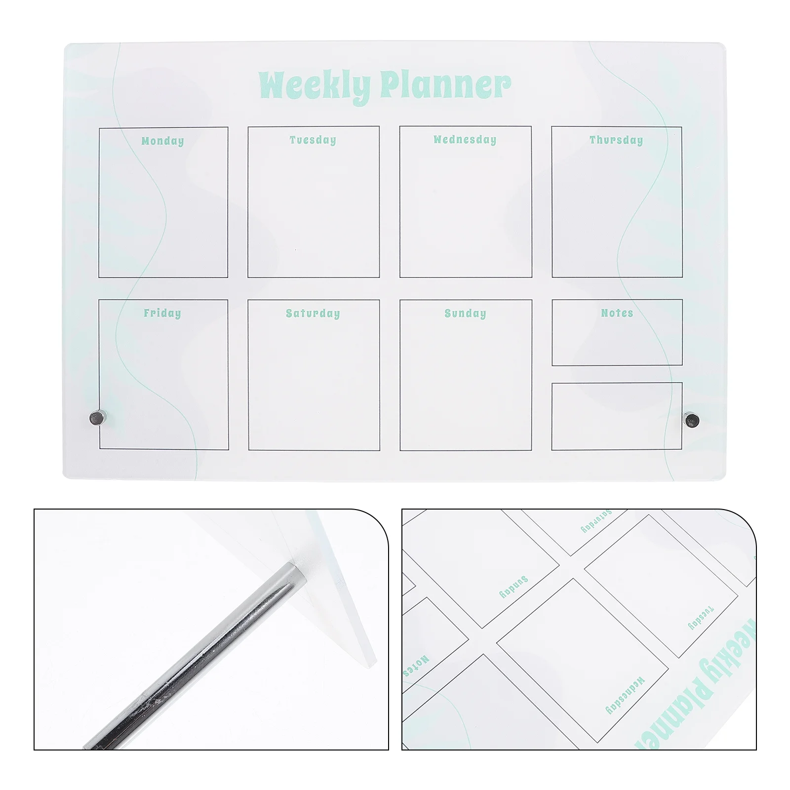 Tabla de planificación acrílica para nevera, horario magnético para refrigeradores, planificador semanal, borrado en seco, escritorio