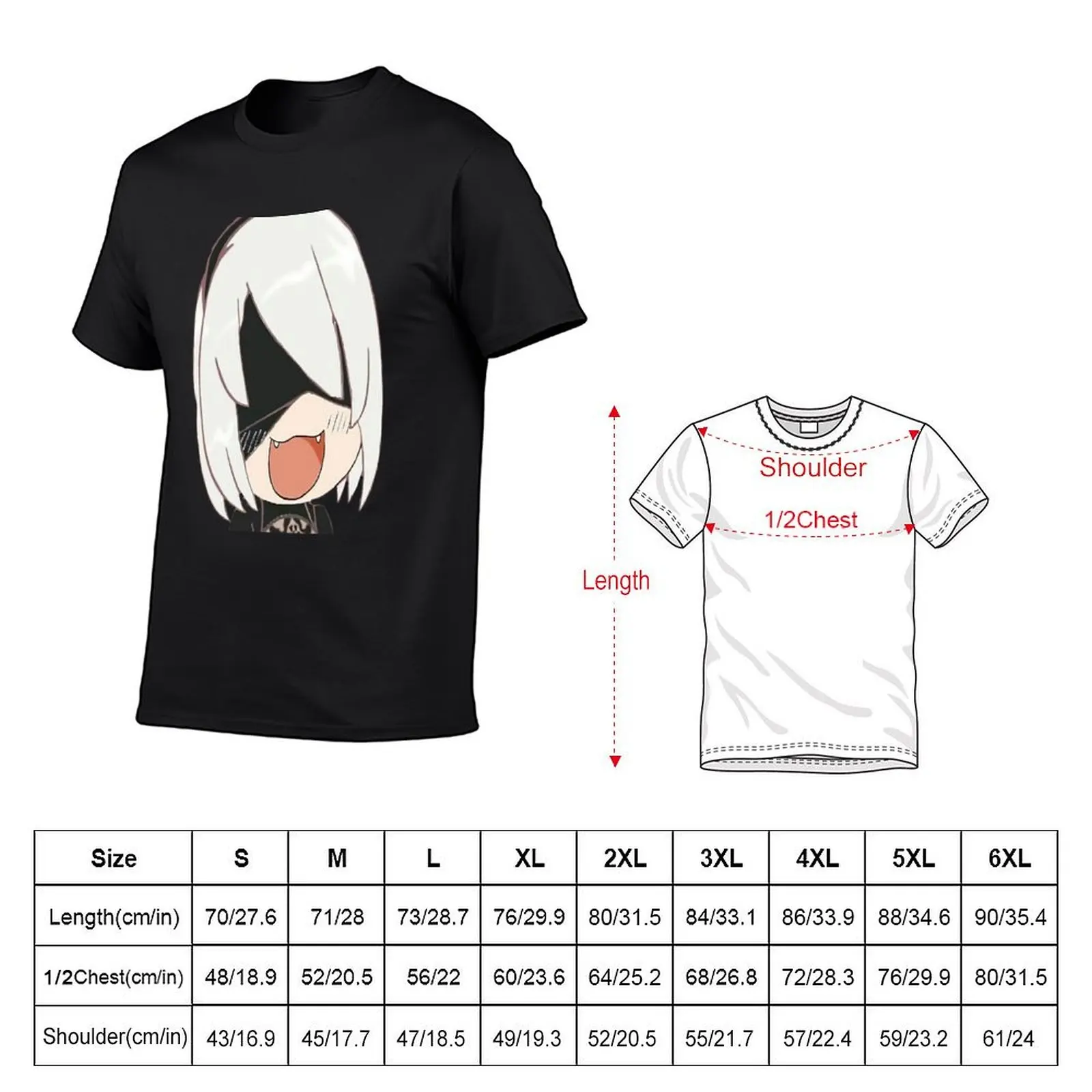 Chibi 2B - Nier Automata T-Shirt for a boy oversized mens graphic t-shirts hip hop