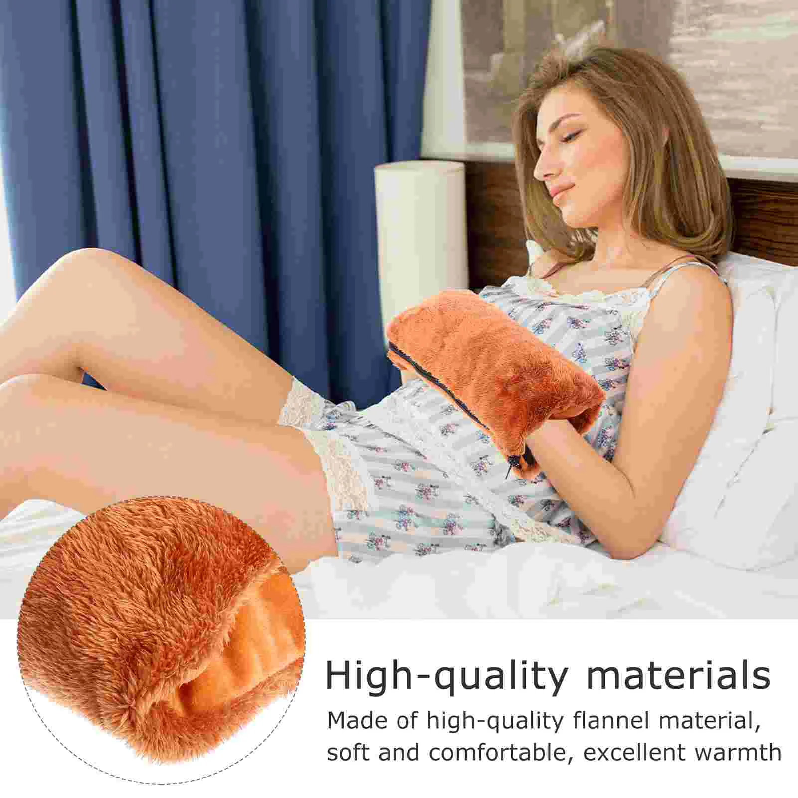 Handwarmer USB Moisturizing Gloves Birthday Gift Heating Pad for Hands Brown Flannel Miss Women's