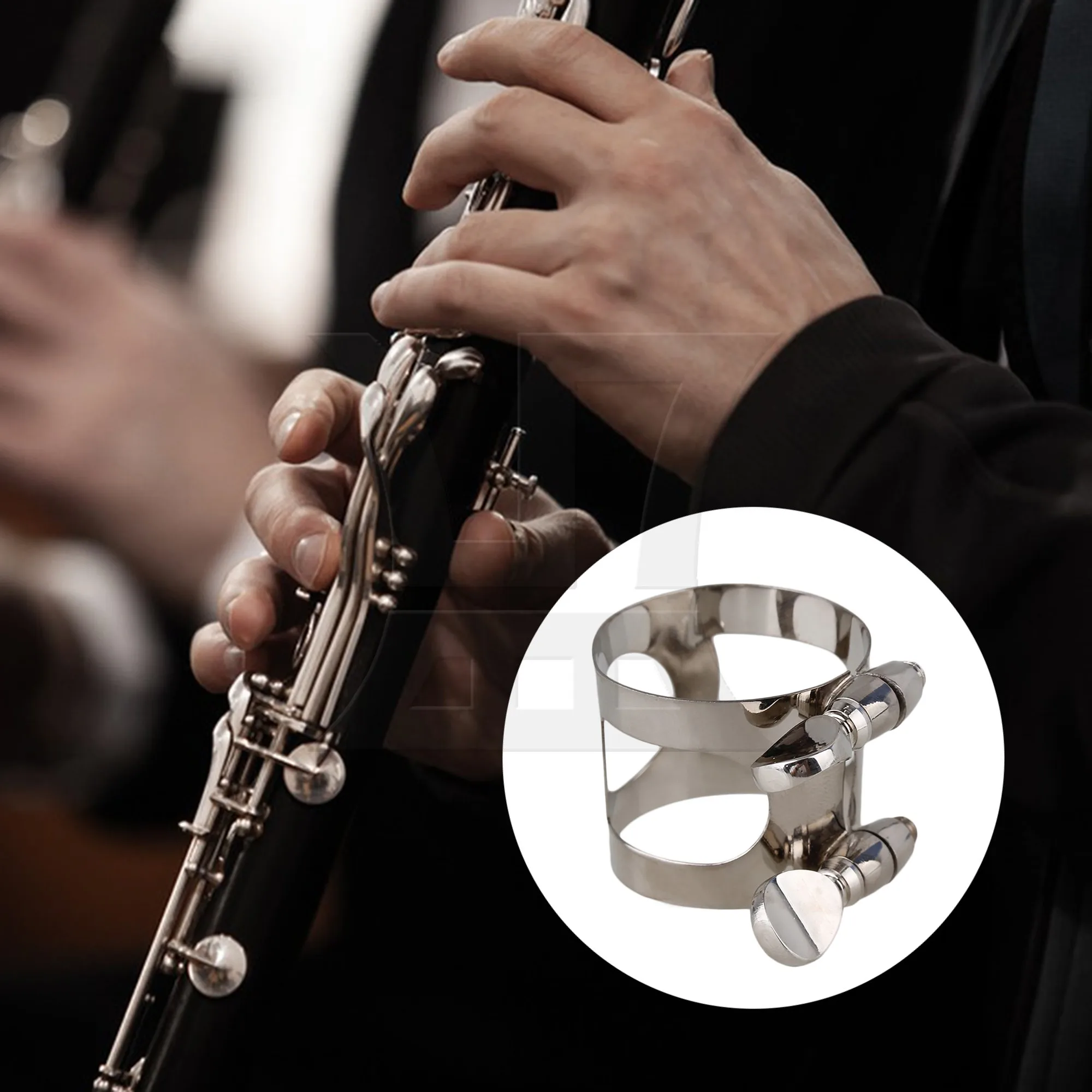 

Yibuy Nickel Plated Clarinet Mouthpiece Ligature With Double Screws Adjust